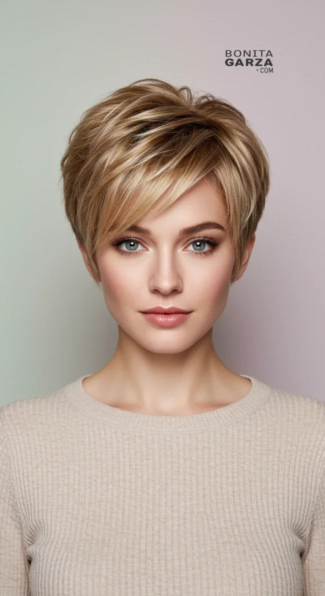14. Pixie with Feathered Layers | 15 Trendy Low-Maintenance Pixie Haircuts For Fine, Medium Or Thick Hair