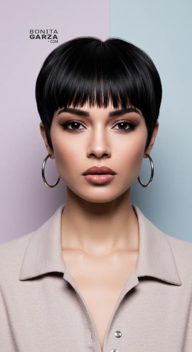 12. Pixie with Bold Bangs | 15 Trendy Low-Maintenance Pixie Haircuts For Fine, Medium Or Thick Hair