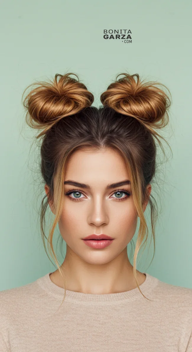 7. Messy Space Buns | Perfect Messy Bun Ideas In A Short Time - Hairstyle Trick