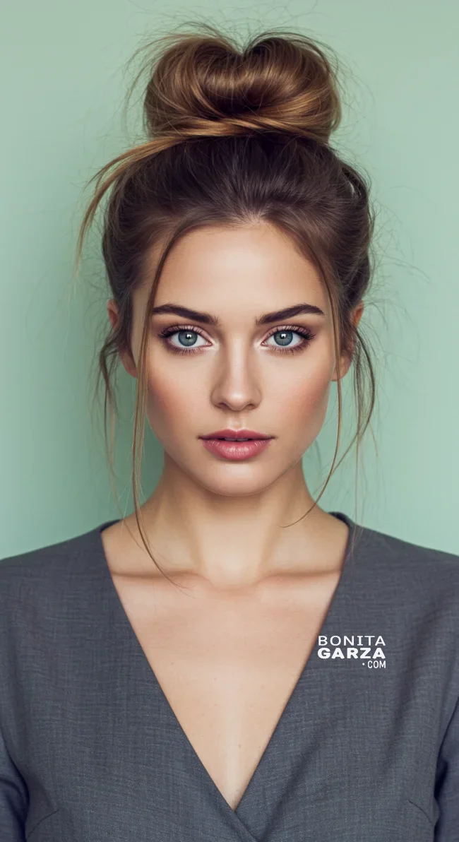 1. High Messy Bun | Perfect Messy Bun Ideas In A Short Time - Hairstyle Trick