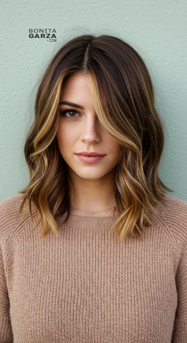 2. Honey Blonde Streaks | 15 Ways To Rock Winter Highlights For Brown Hair