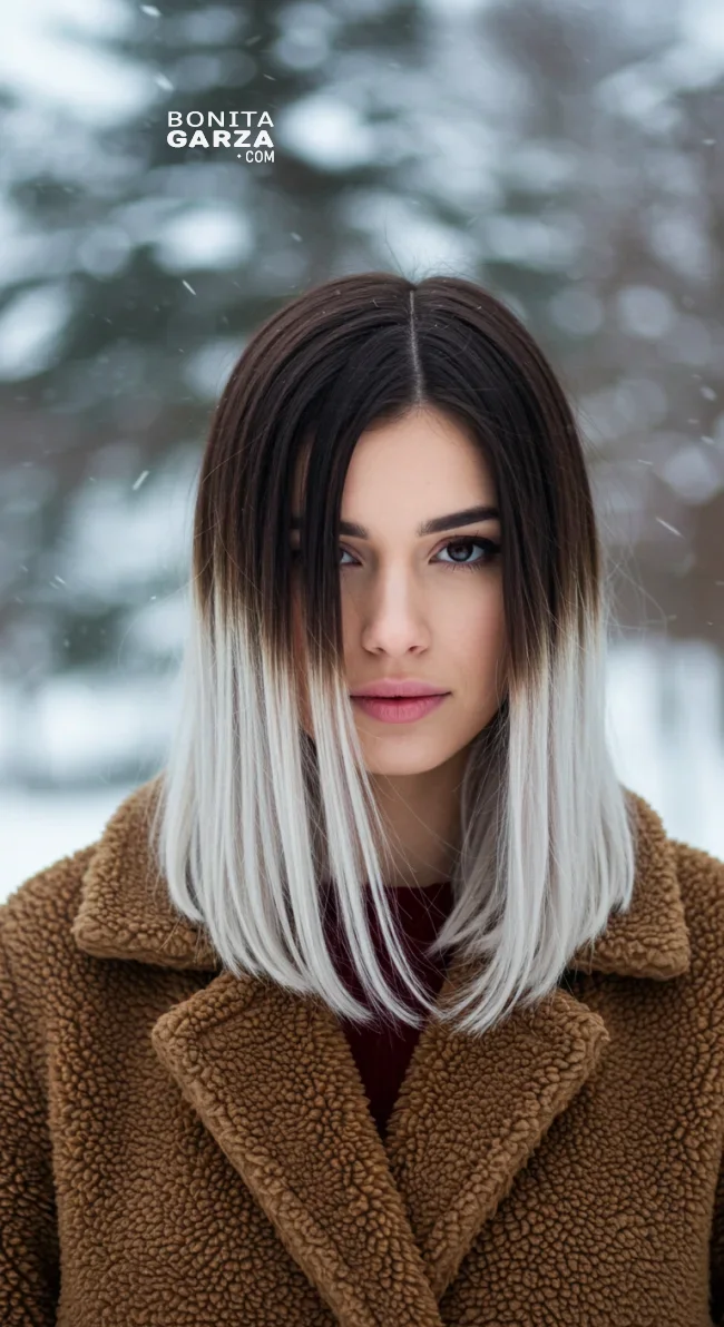 8. Icy Blonde Tips | 15 Ways To Rock Winter Highlights For Brown Hair