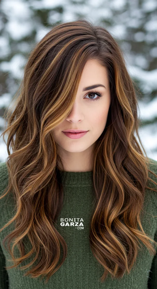 7. Cinnamon Swirl Highlights | 15 Ways To Rock Winter Highlights For Brown Hair