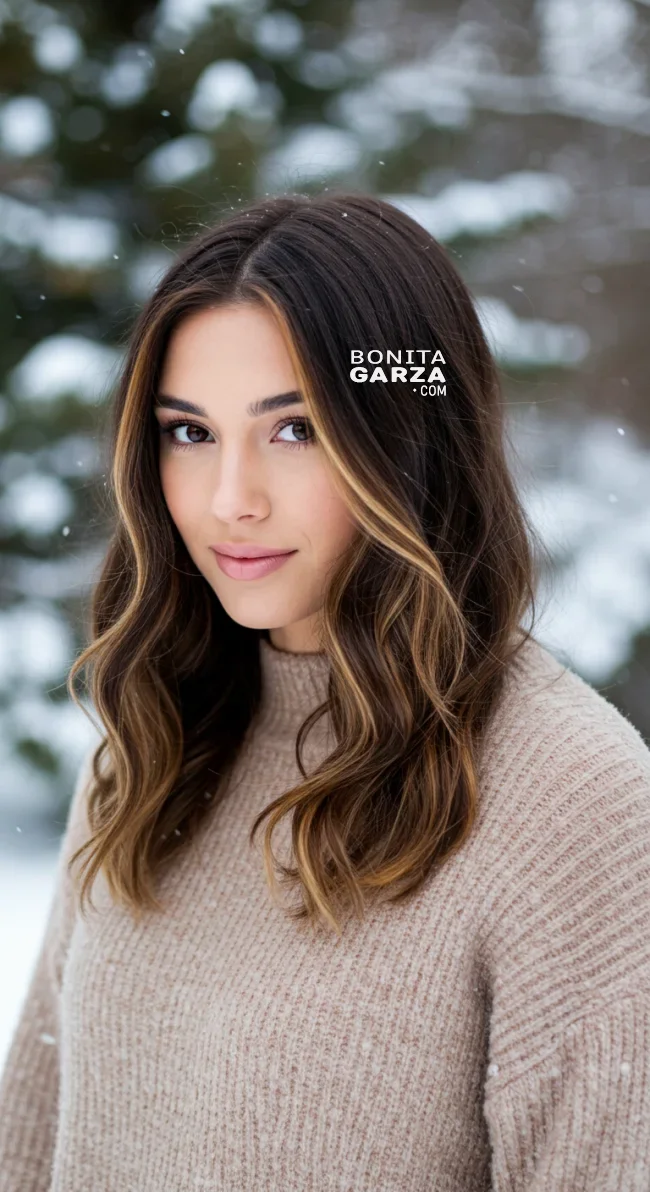 5. Mocha Latte Highlights | 15 Ways To Rock Winter Highlights For Brown Hair