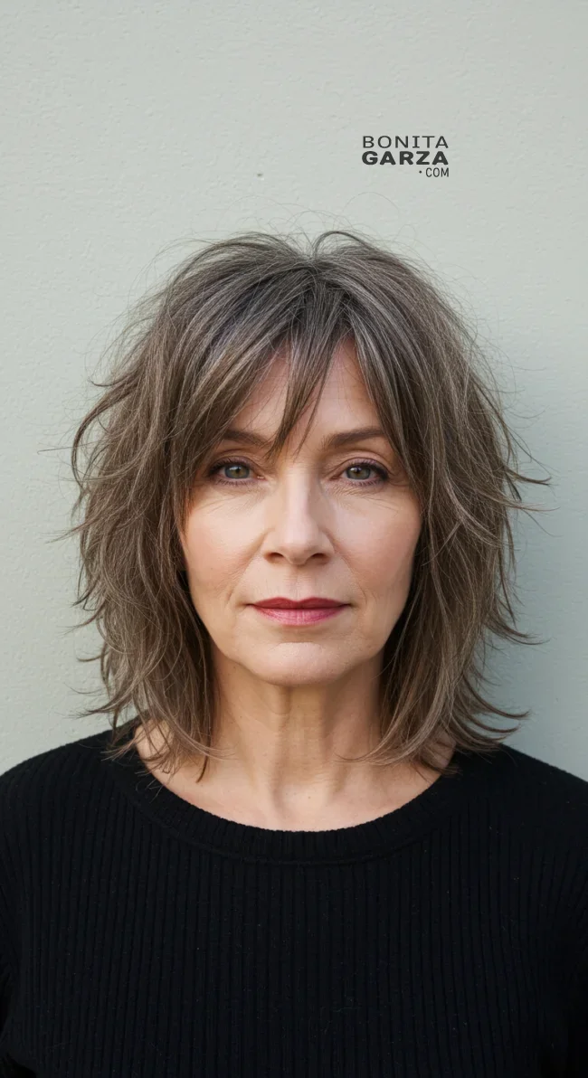 7. Shaggy Lob | 15 Popular Hairstyles For Women Over 60