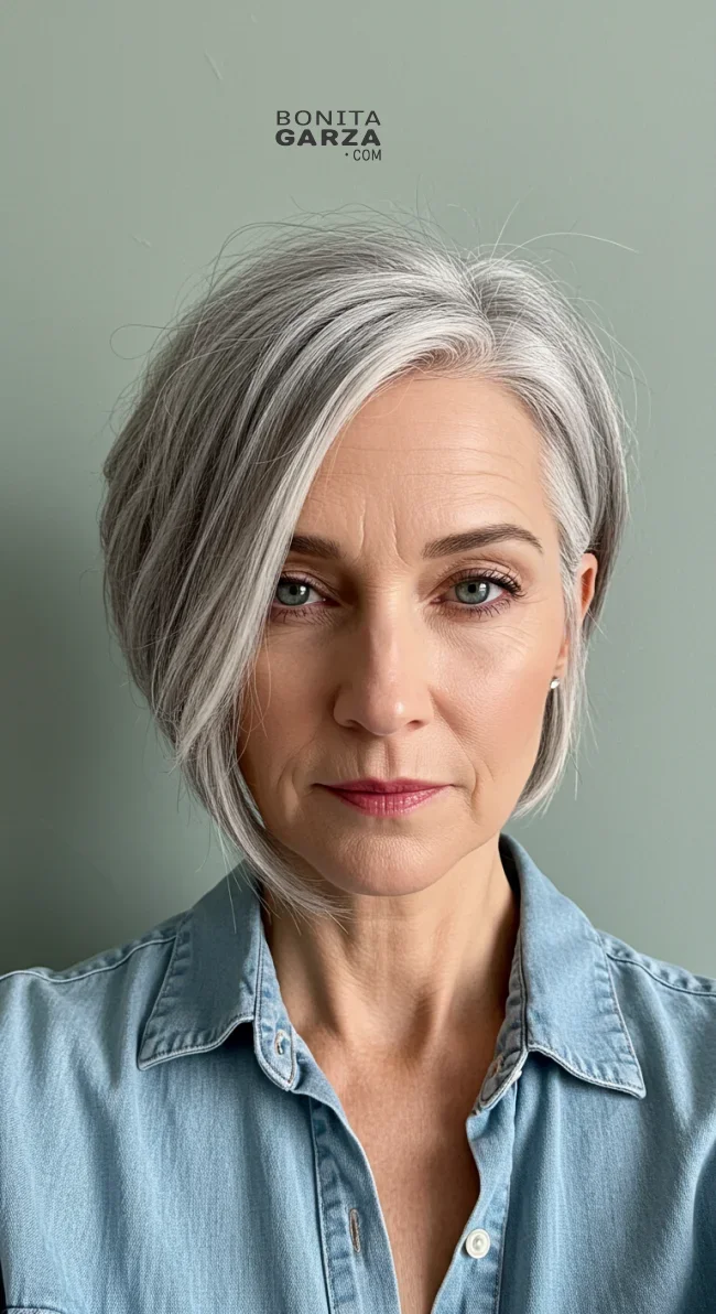 14. Side-Swept Bob | 15 Popular Hairstyles For Women Over 60