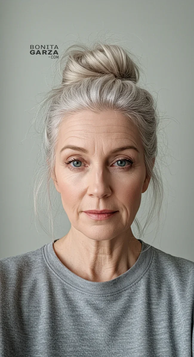 13. Messy Bun | 15 Popular Hairstyles For Women Over 60