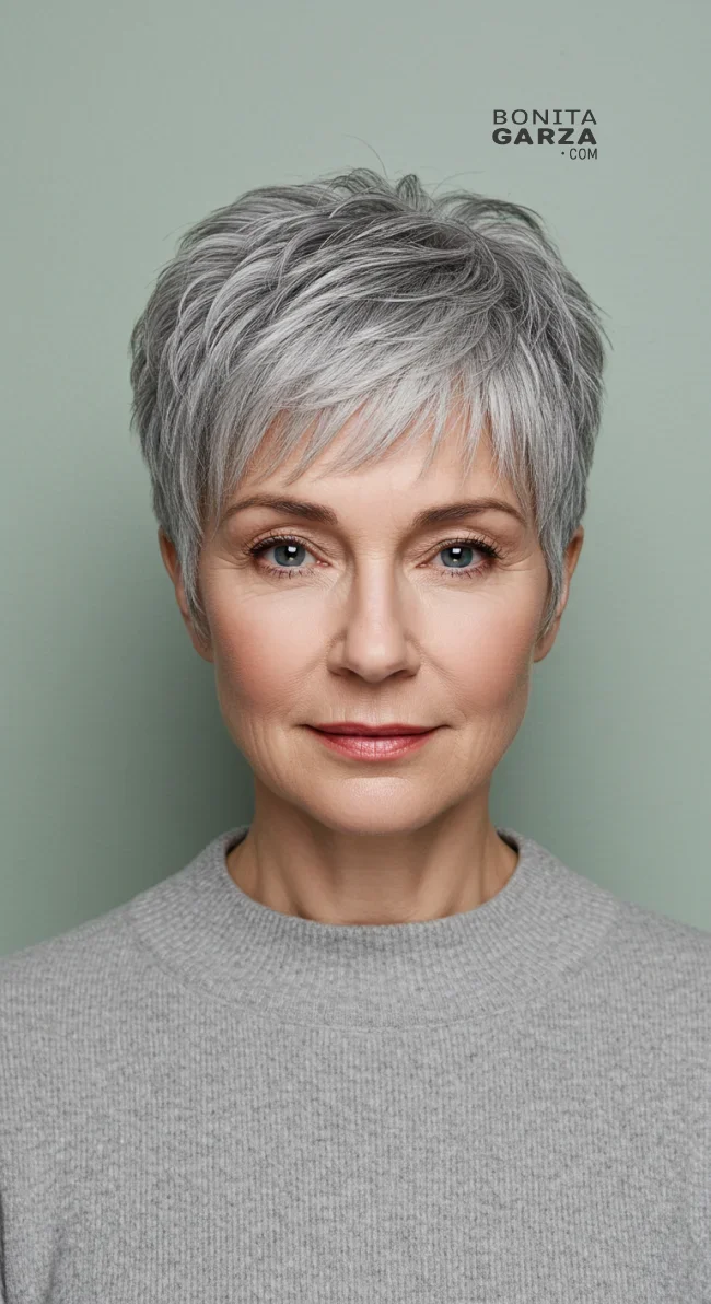 4. Short Feathered Cut | 15 Popular Hairstyles For Women Over 60