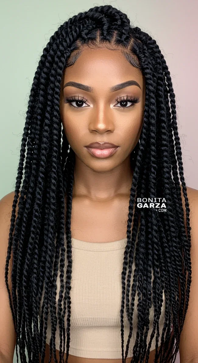 4. Twists (Two-Strand Twists or Senegalese Twists) | 7 Easy Protective Hairstyles To Safeguard Your Natural Hair