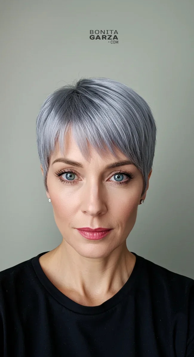 12. Tapered Cut with Defined Bangs | 15 Chic Hairstyles With Bangs For Over 50