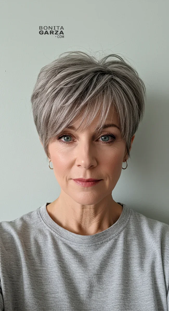 2. Layered Pixie with Wispy Bangs | 15 Chic Hairstyles With Bangs For Over 50