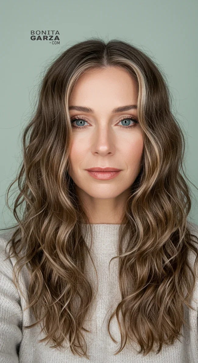 7. Voluminous Wavy Hair with Face-Framing Bangs | 15 Chic Hairstyles With Bangs For Over 50