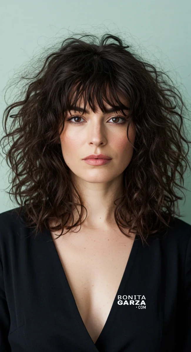 4. Messy Curly Bangs | 15 Best Curly Hairstyles With Bangs For A Stunning Look!