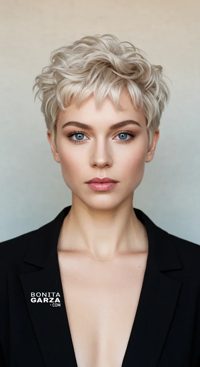 10. Short Curly Hair with Micro Bangs | 15 Best Curly Hairstyles With Bangs For A Stunning Look!