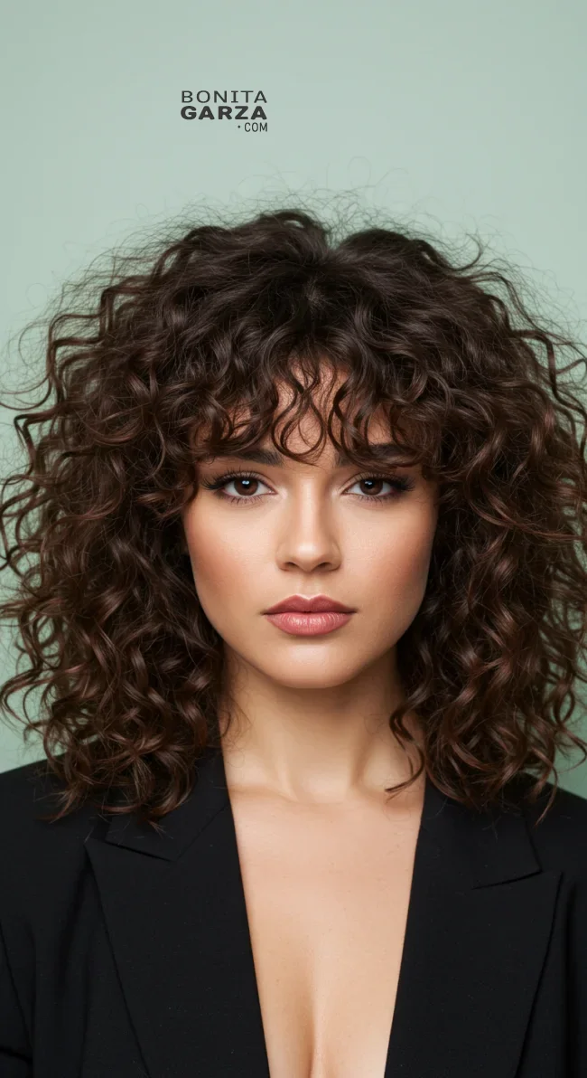 8. Curly Fringe | 10 Fringe Hairstyles That Won’t Go Unnoticed