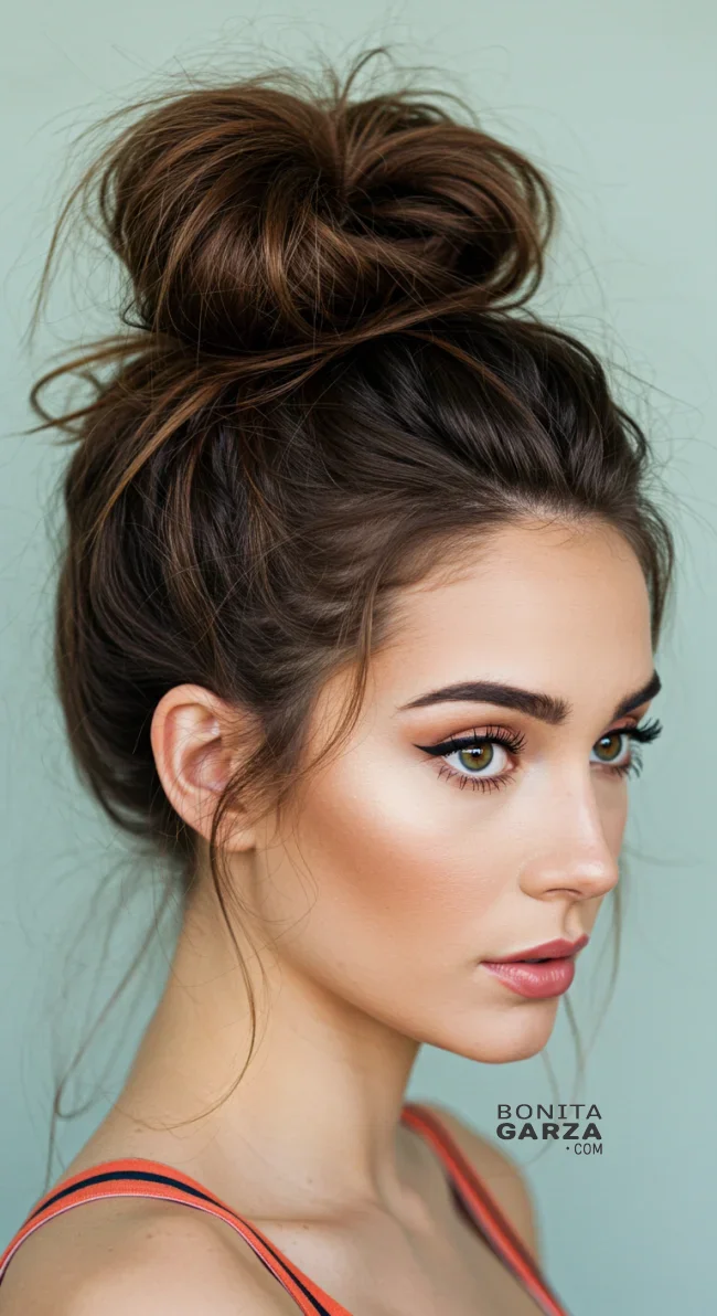 3. Messy Bun with Edges | 8 Baddie Hairstyles To Elevate Your Style Game