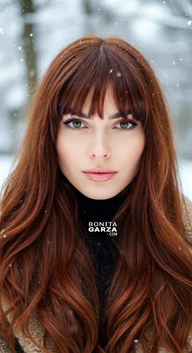 4. Curtain Bangs with Long Hair | Hairstyle Trends For Winter 2025: 10 Hottest Haircuts