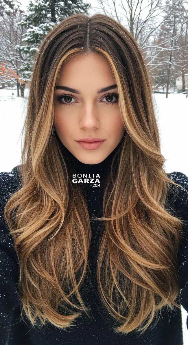 9. Layered Long Hair with Face-Framing Highlights | Hairstyle Trends For Winter 2025: 10 Hottest Haircuts