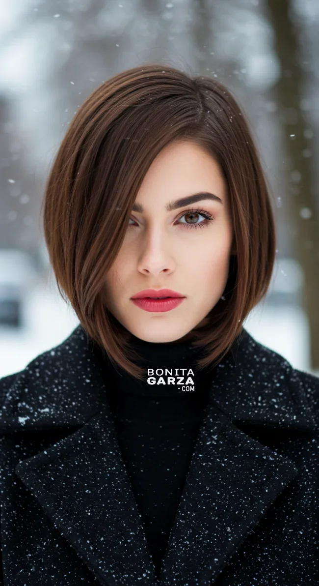 8. Chin-Length Bob with Side Part | Hairstyle Trends For Winter 2025: 10 Hottest Haircuts