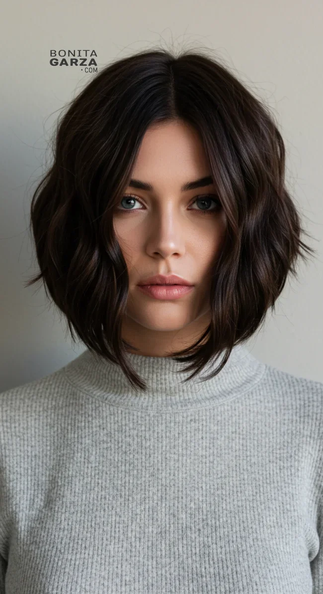 13. Structured Wavy Bob with Layers | 15 Chic Short Hairstyles For Thick Wavy Hair