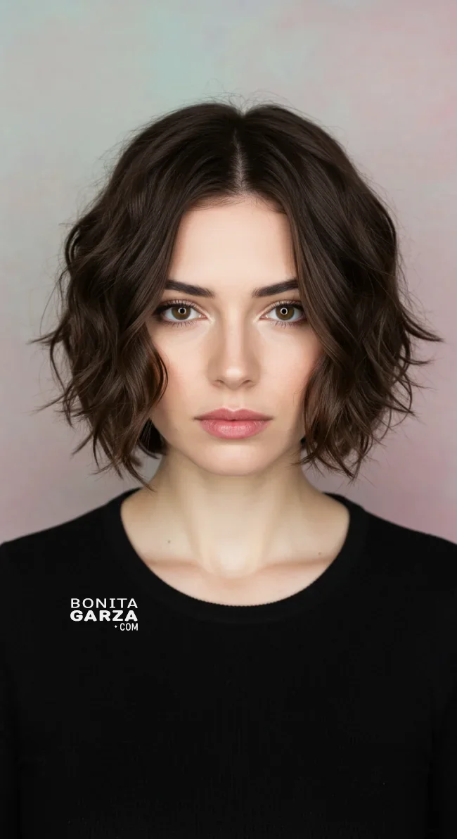 5. Layered Wavy Crop | 15 Chic Short Hairstyles For Thick Wavy Hair