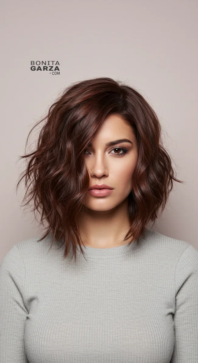 3. Asymmetrical Wavy Bob | 15 Chic Short Hairstyles For Thick Wavy Hair
