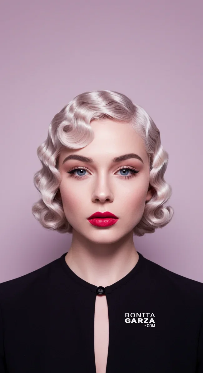12. Elegant Wavy Finger Waves | 15 Chic Short Hairstyles For Thick Wavy Hair