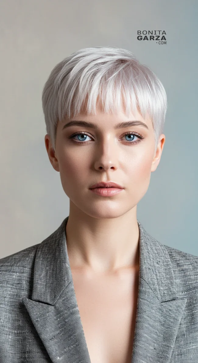 7. Micro Bangs with a Pixie Cut | Astonishing Photos That Inspire You For Getting Bangs Over 40