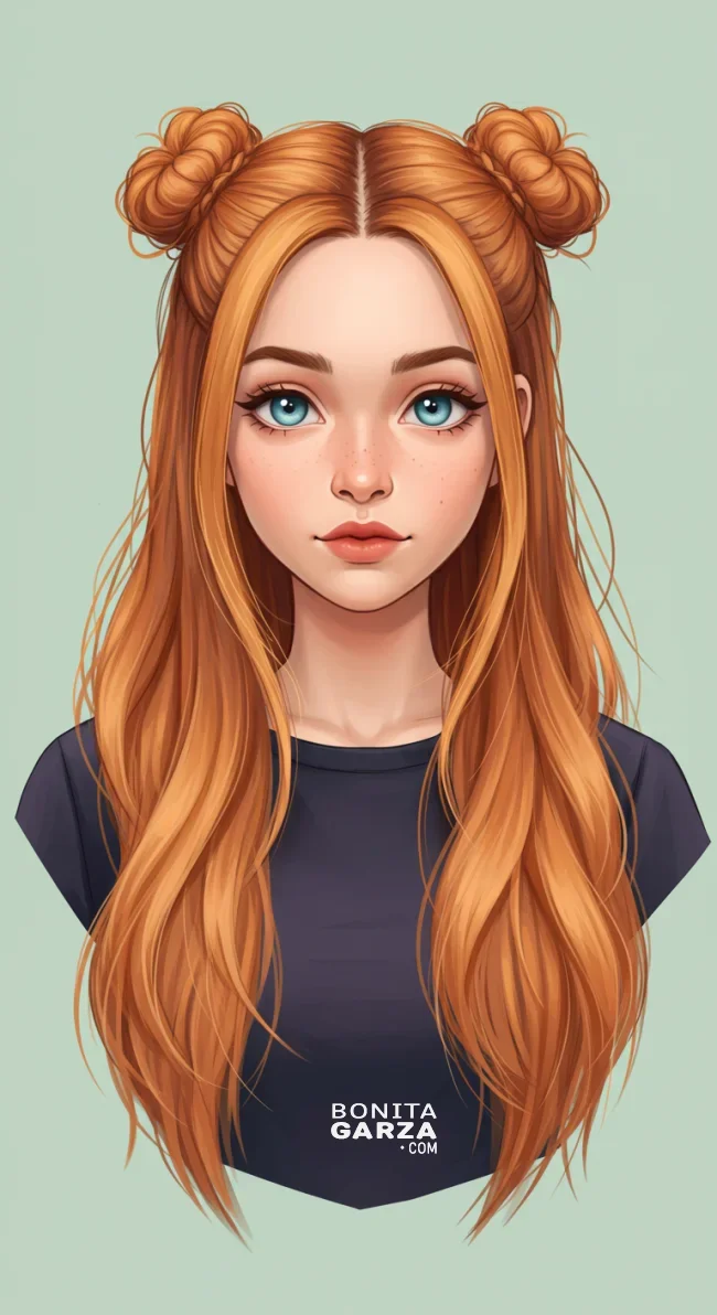 6. Half-Up, Half-Down Space Buns | Best Teen Hairstyles: Trendy Looks For Teenagers