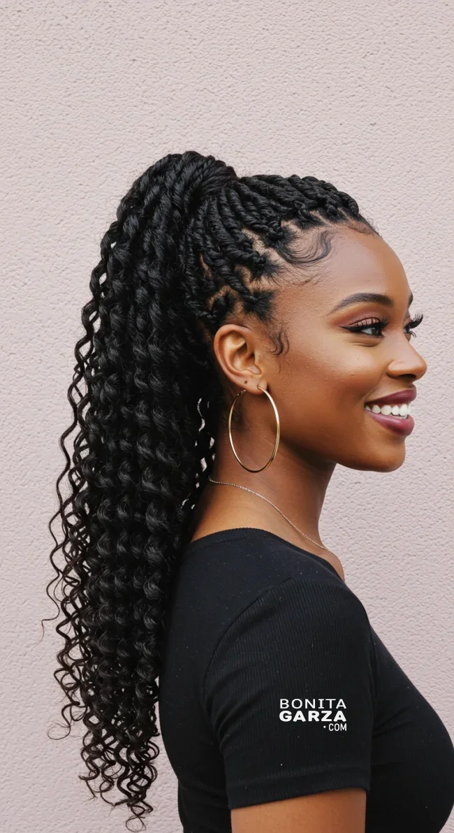8. Twisted Ponytail | Cute Ponytail Hairstyles For Black Girls: Embrace Your Natural Beauty