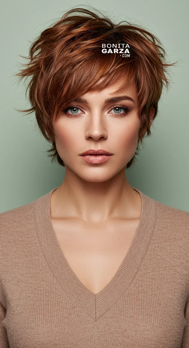 9. Textured Shag Cut | 10 Ritzy Female Looks With Short Haircuts For Oval Faces