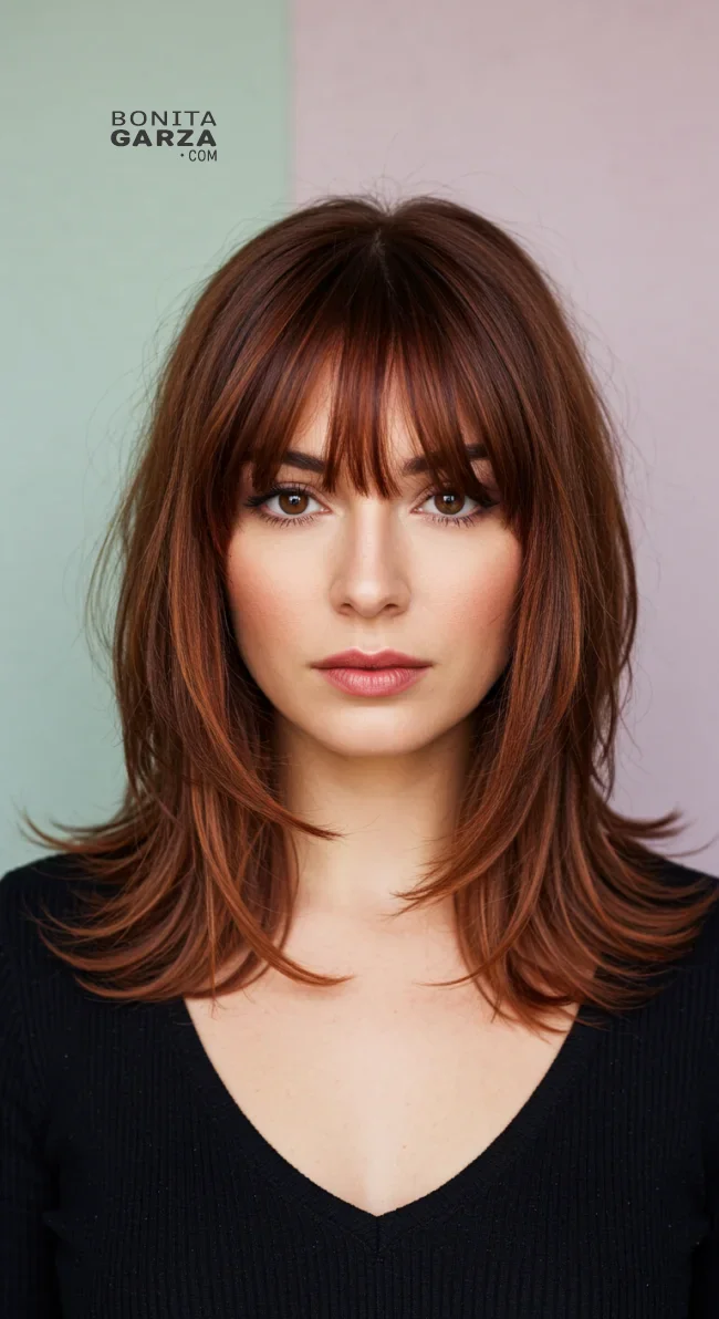 4. Hush Cut with Curtain Bangs | 5 Hush Cut Hairstyles That Bring Soft Volume