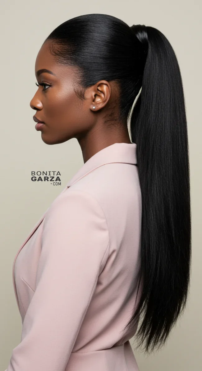 1. Sleek High Ponytail | 15 Quick And Stylish Hairstyles For Black Women