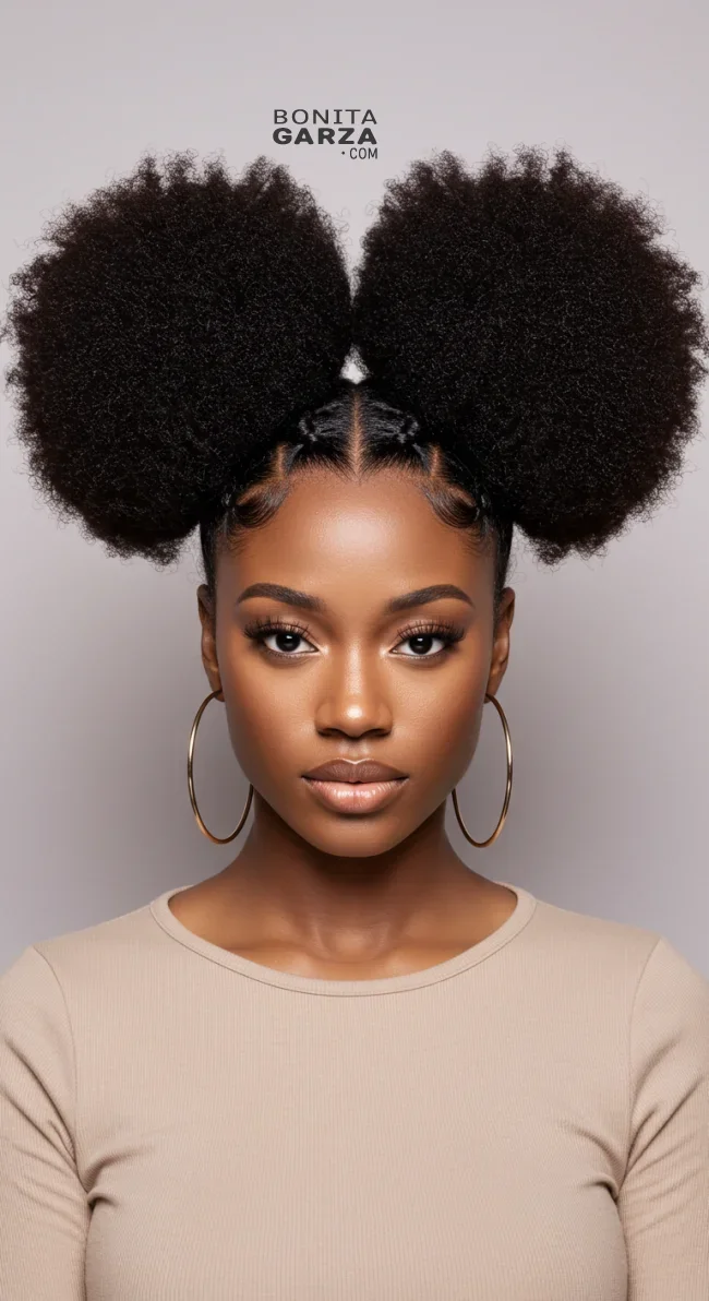4. Space Buns | 15 Quick And Stylish Hairstyles For Black Women