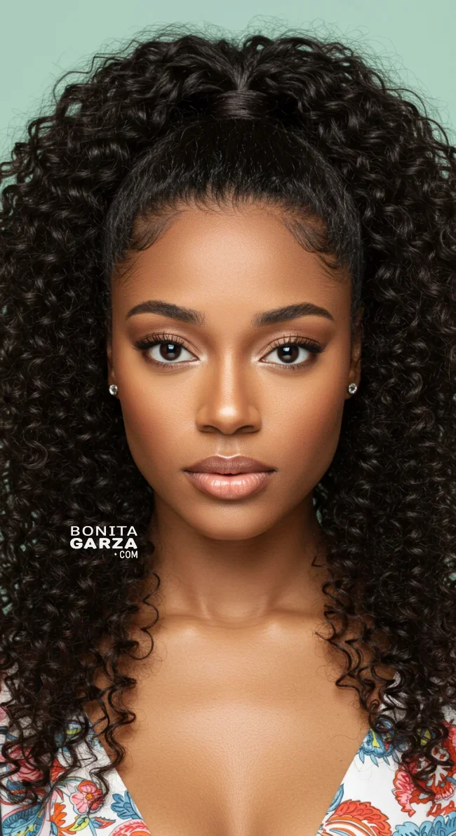 12. Half-Up, Half-Down Curls | 15 Quick And Stylish Hairstyles For Black Women