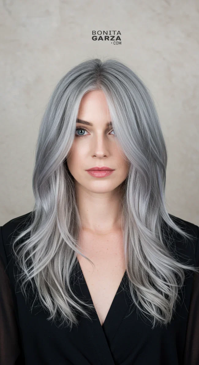2. Soft Blended Grey Layers | Grey Blending: A Chic And Ageless Way To Wear Your Hair