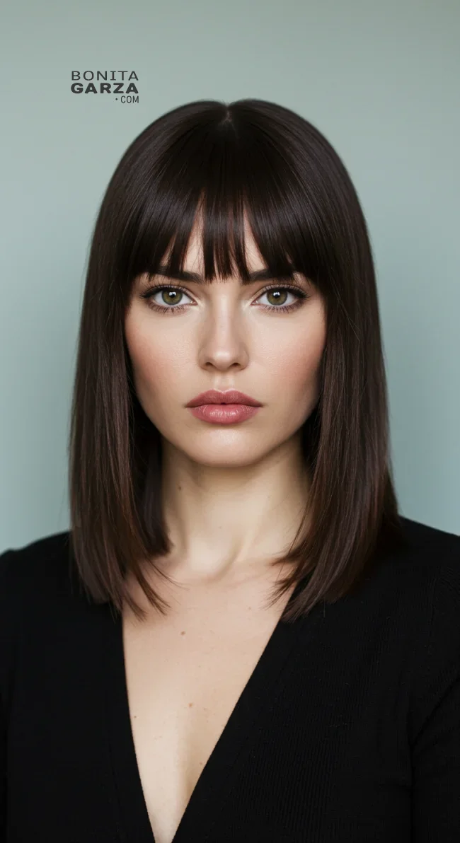 8. Blunt Bangs for Square Faces | Haircut Suggestions For Your Face Shape