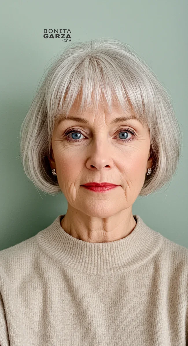 8. Textured Bowl Cut | 15 Best Haircuts For Women Over 60