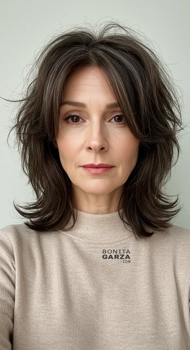 4. Shaggy Layered Cut | 15 Best Haircuts For Women Over 60