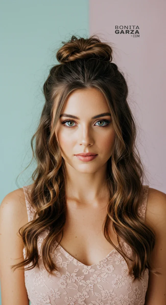 6. Half-Up, Half-Down Top Knot | 10 Trendy Hairstyles To Try This Season