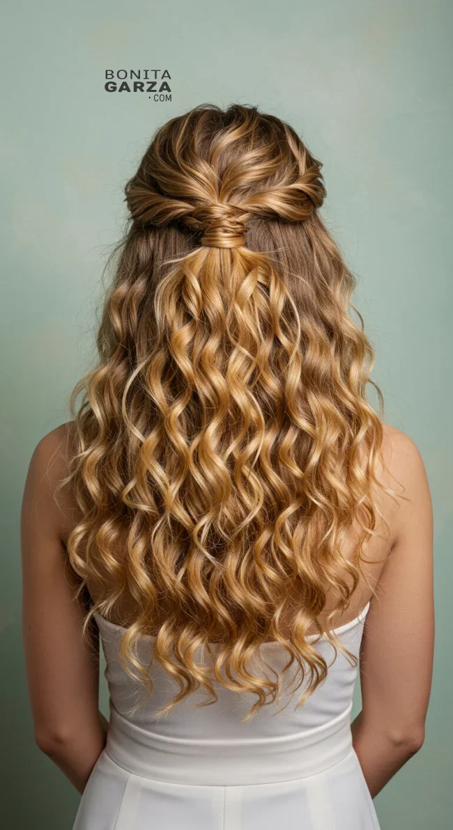 2. Voluminous Half-Up, Half-Down | 15 Amazing Hairstyles That You Can Do With Your Long Curly Hair