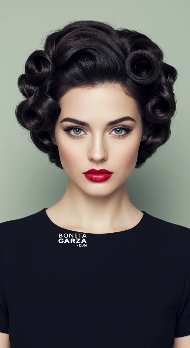 15. Retro-Inspired Curly Updo | 15 Amazing Hairstyles That You Can Do With Your Long Curly Hair