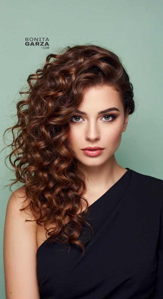 5. Side-Swept Curls | 15 Amazing Hairstyles That You Can Do With Your Long Curly Hair
