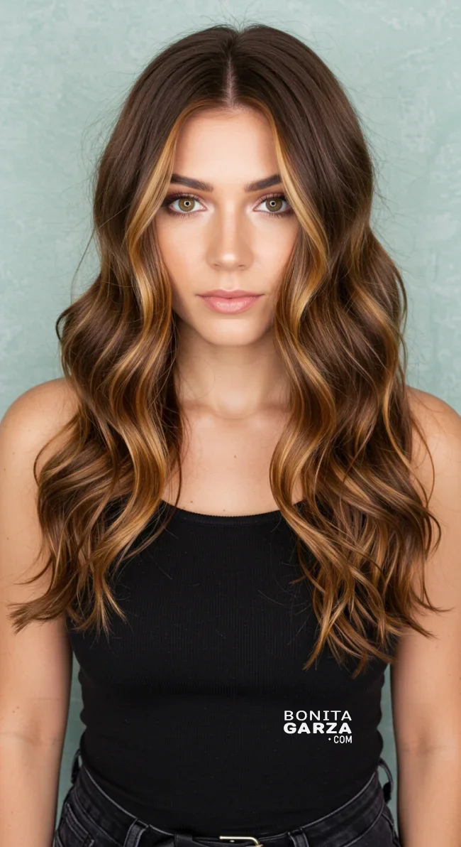 4. Golden Honey Brunette Balayage | 15 Brunette Balayage Ideas To Refresh Your Look