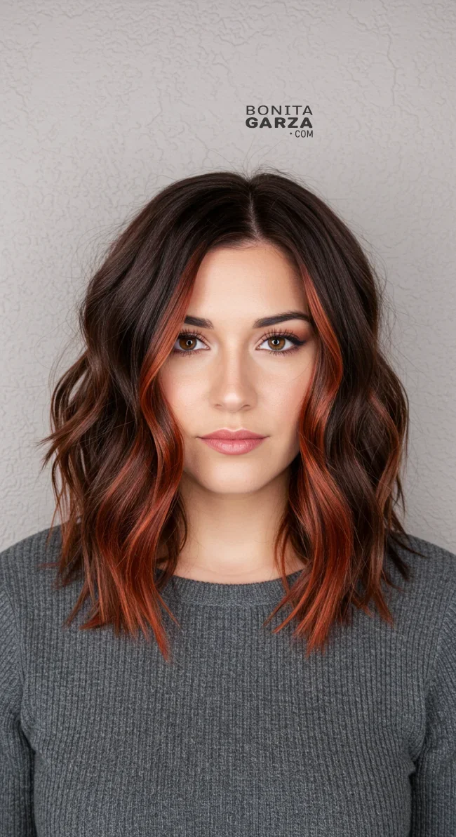 12. Deep Auburn Brunette Balayage | 15 Brunette Balayage Ideas To Refresh Your Look