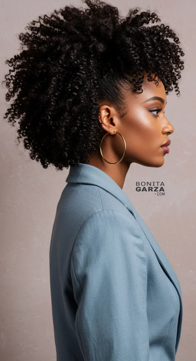 3. Curly High Ponytail | 15 Stunning Ponytail Hairstyles For Black Women