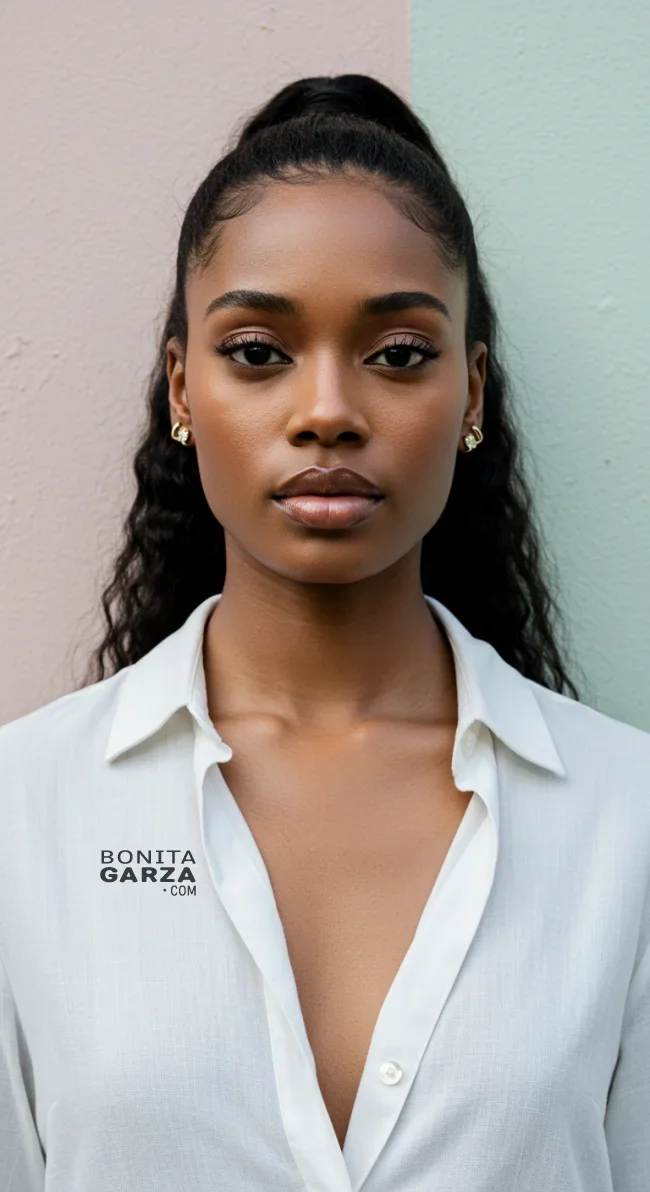 12. Half-Up, Half-Down Ponytail | 15 Stunning Ponytail Hairstyles For Black Women