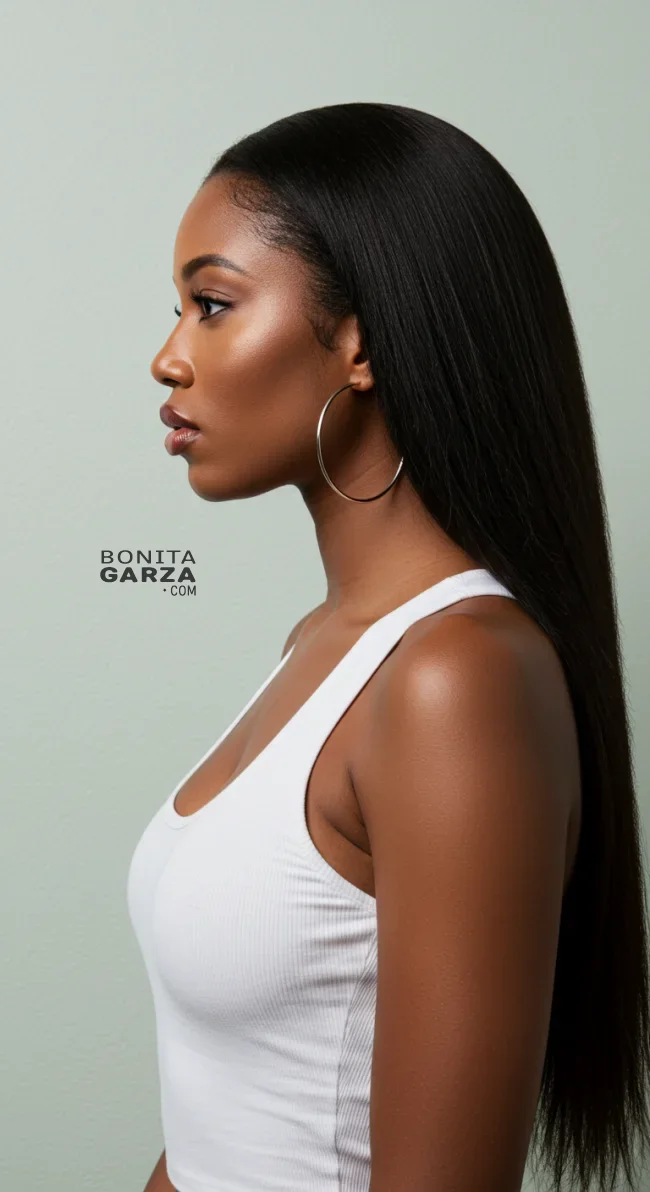 10. Kinky Straight Ponytail | 15 Stunning Ponytail Hairstyles For Black Women