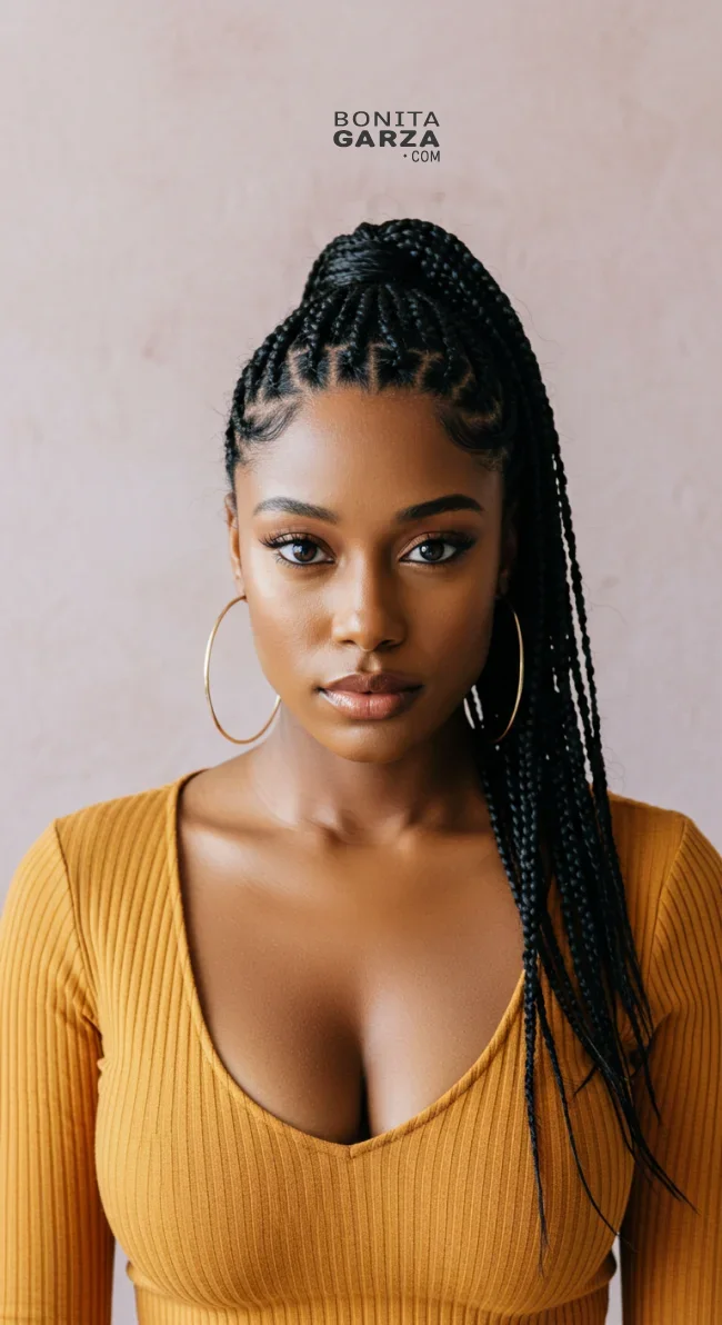 5. Braided Crown Ponytail | 15 Stunning Ponytail Hairstyles For Black Women