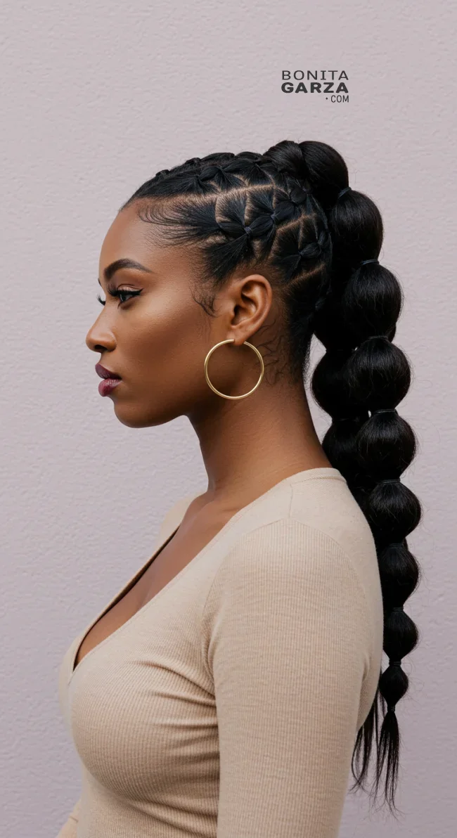 4. Bubble Ponytail | 15 Stunning Ponytail Hairstyles For Black Women